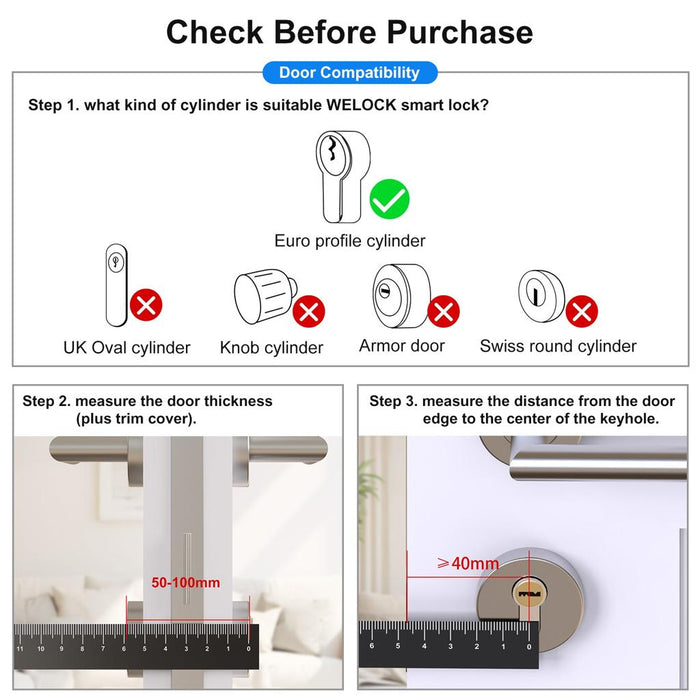 Checking door compatibility before buying a Tuya smart lock