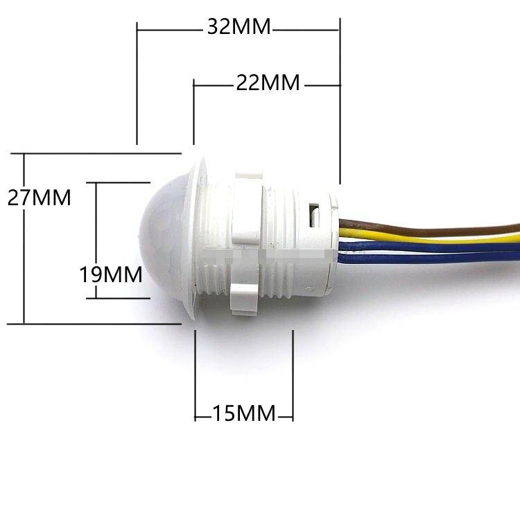 220V PIR Motion Sensor 20MM – Infrared Sensor (20W Load)
