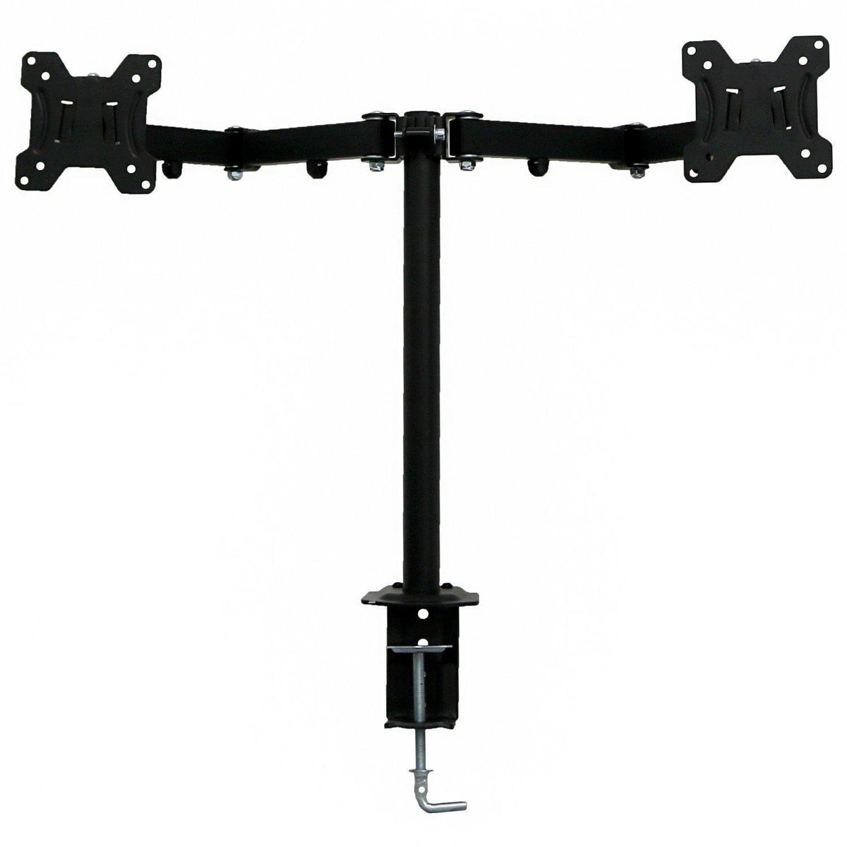 Dual Arm Table Clip Monitor Mount – Adjustable Desk Clamp Stand