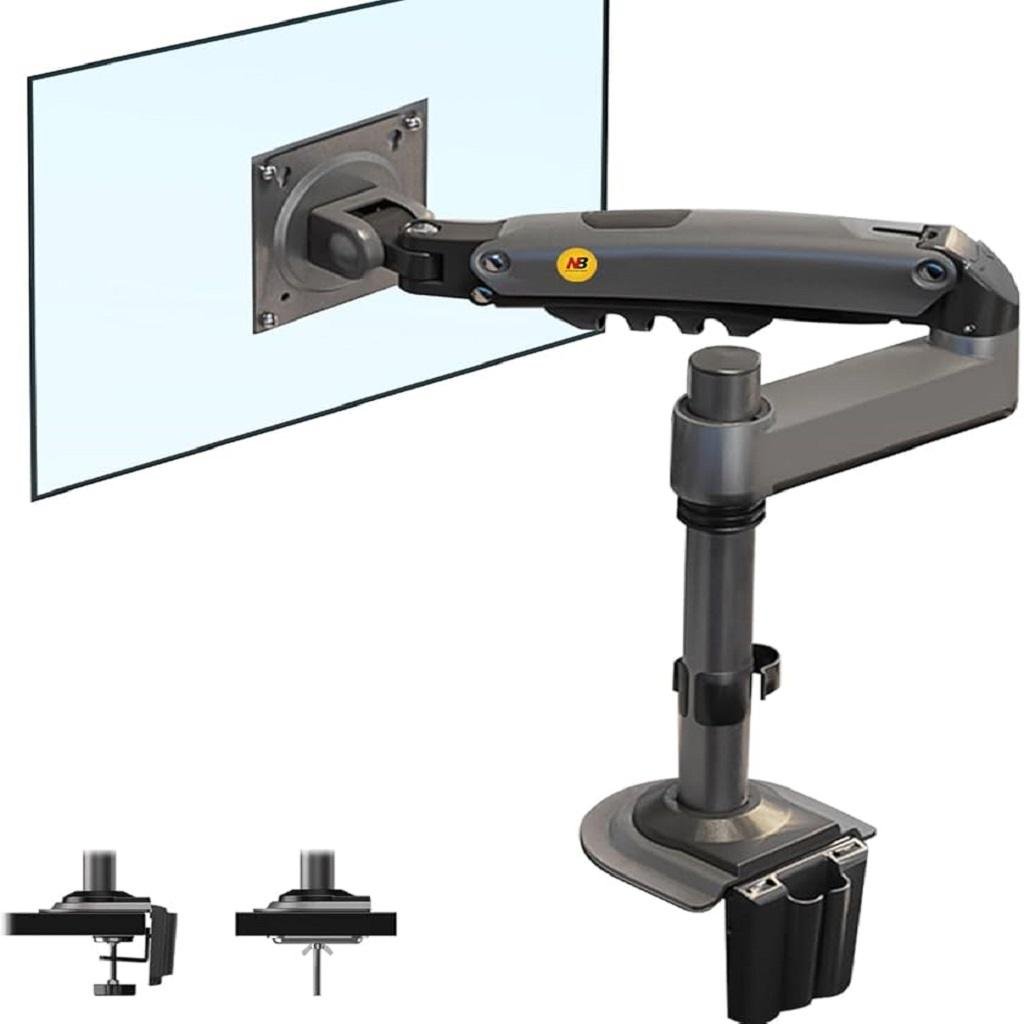 NB H100 Gas Spring Monitor Arm – Heavy Duty Desk Mount 17''-30''
