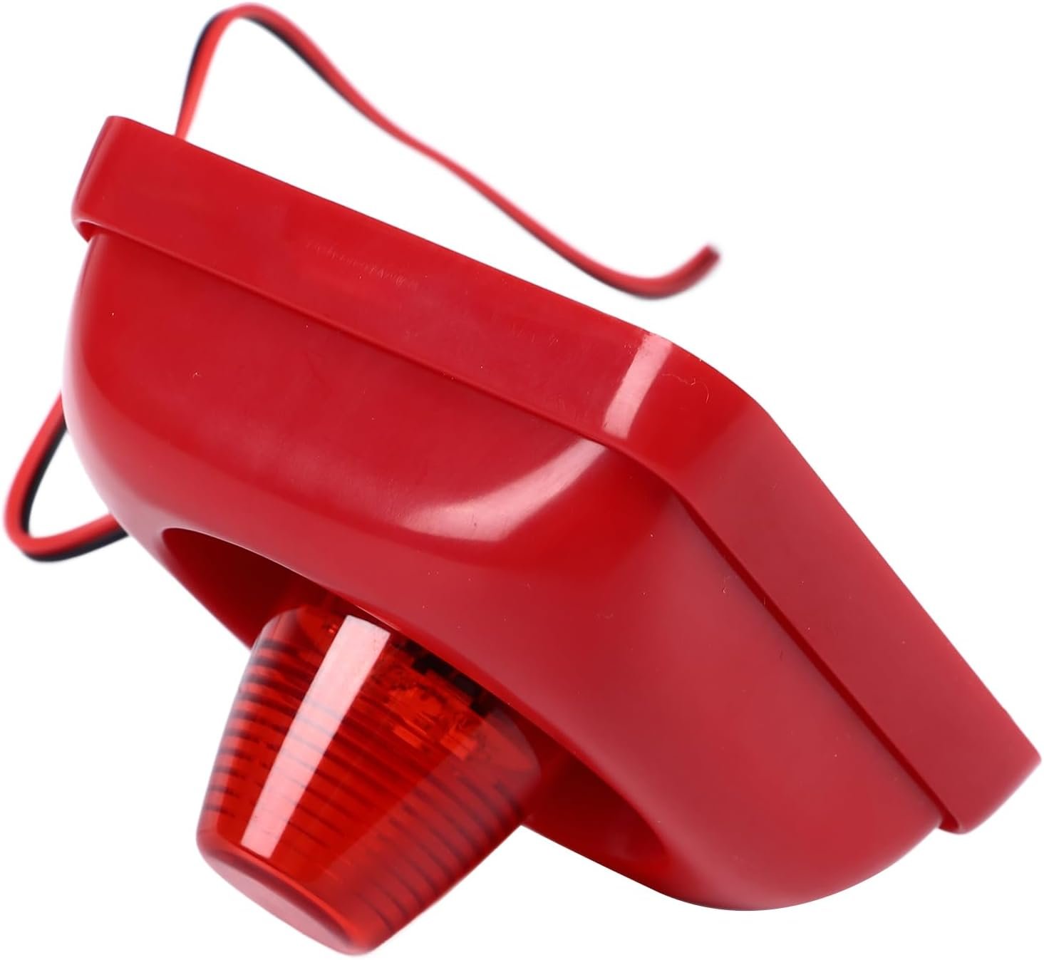 Fire Alarm Siren with Strobe Light – 12V/24V Emergency Warning Horn (Red)
