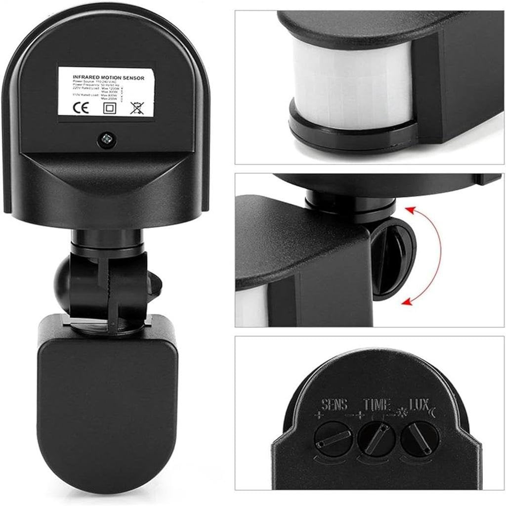 220V Outdoor PIR Motion Sensor – Black & White