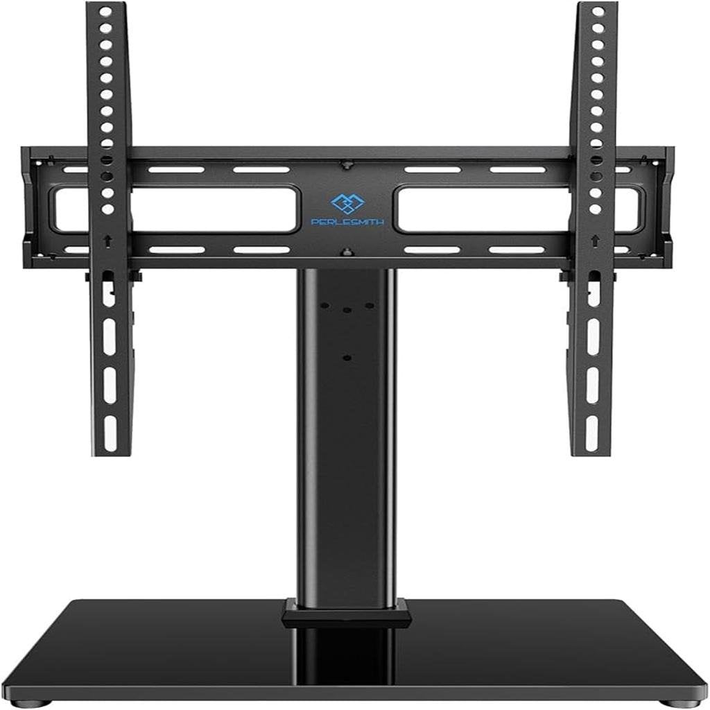 TV Table Mount 32″–55″ with Glass Base – Adjustable TV Stand