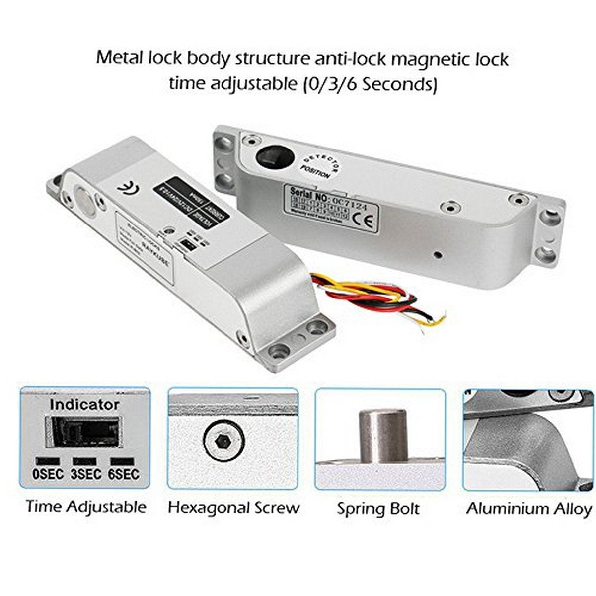 12V Drop Bolt Lock – Open Electric Door Lock for Access Control Systems