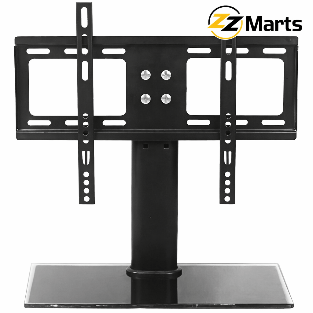 TV Table Mount 32″–55″ with Glass Base – Adjustable TV Stand