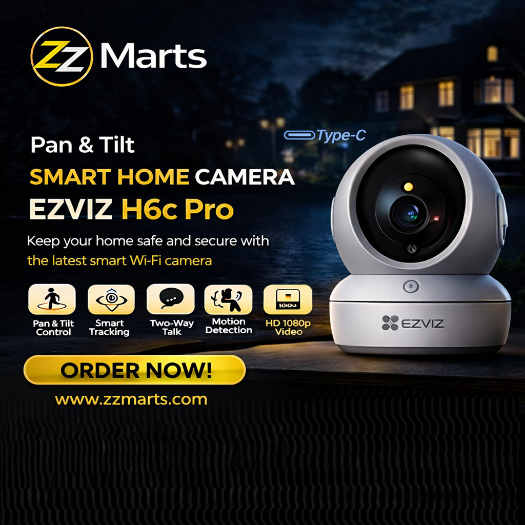 EZVIZ H6C 2MP Smart WiFi Camera – 360° Pan & Tilt Indoor Security Camera With 64GB Card