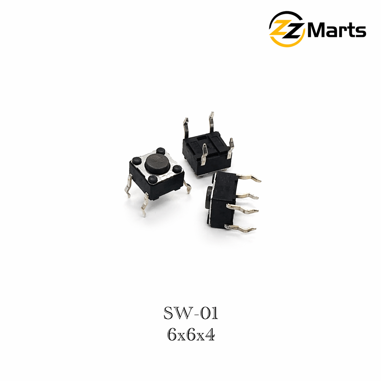 Tactile Push Button Switch 6×6×4mm (SW-01) – 4 Pin Momentary Switch