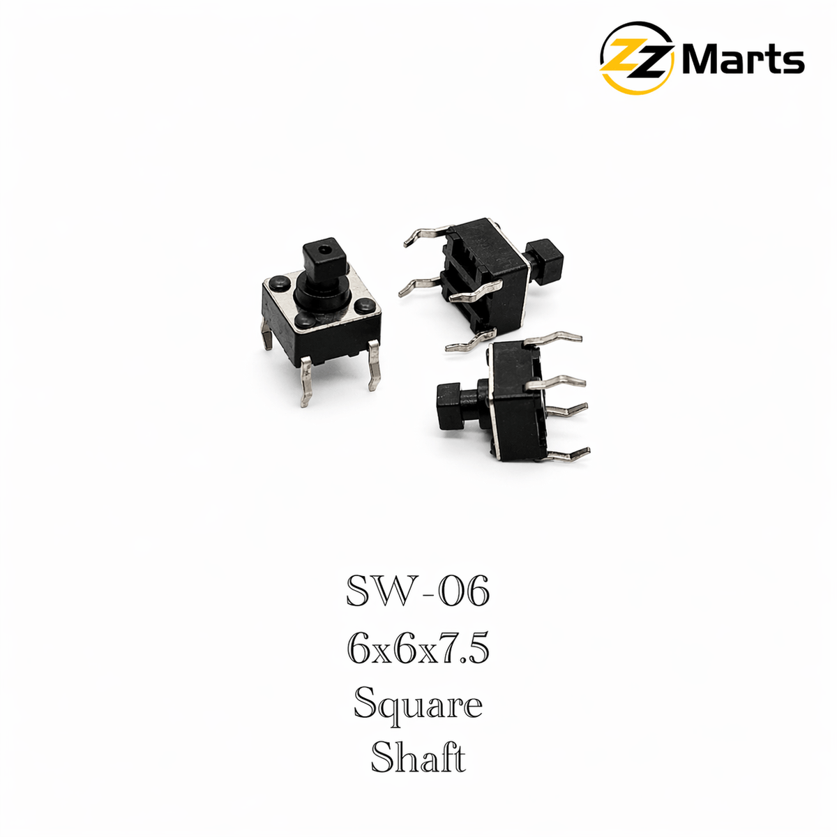 Tactile Push Button Switch 6×6×7.5mm Square Shaft (SW-06)