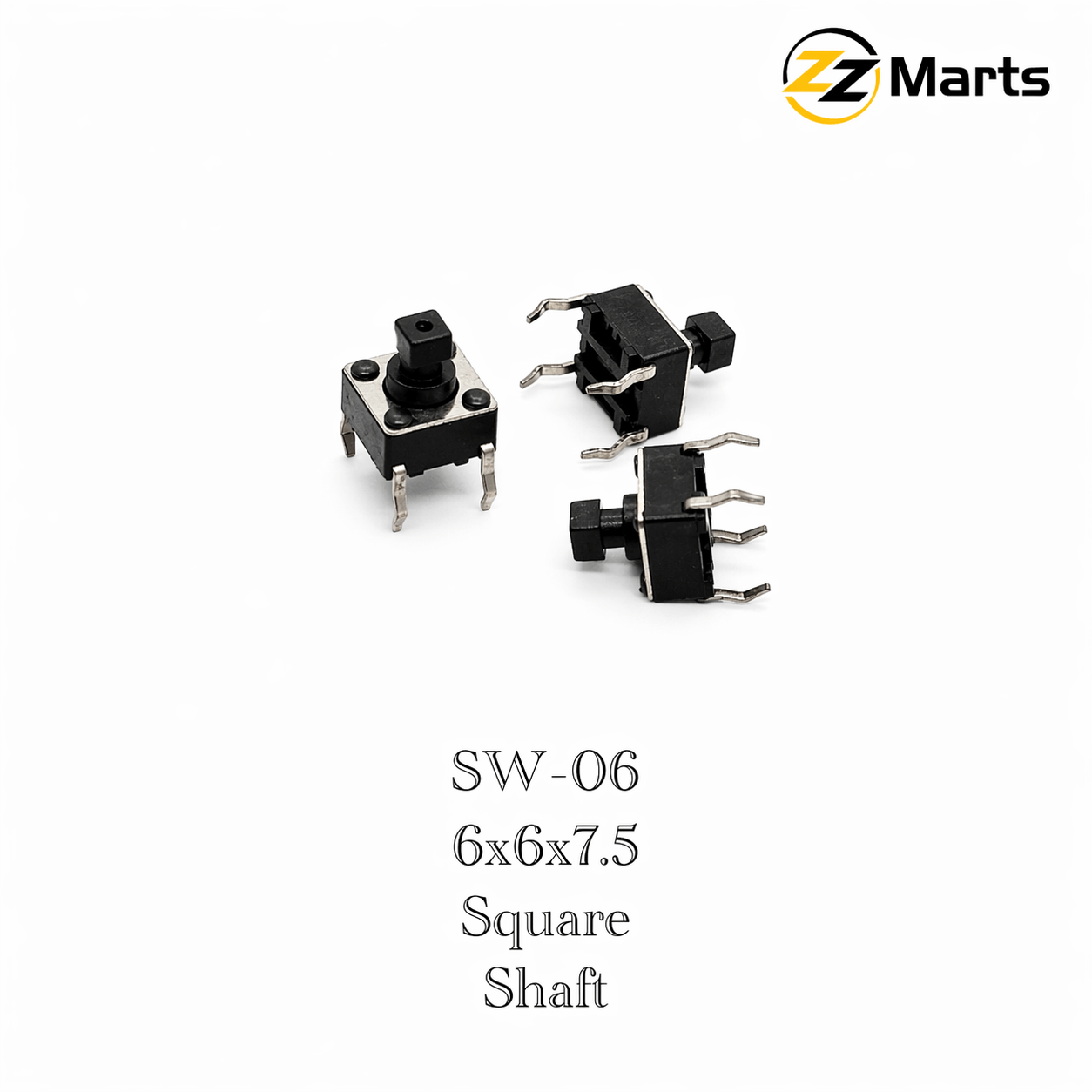 Tactile Push Button Switch 6×6×7.5mm Square Shaft (SW-06)
