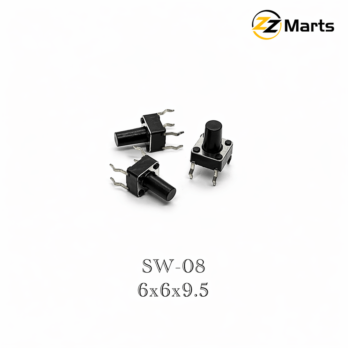 Tactile Push Button Switch 6×6×9.5mm (SW-08) – Extra Tall Momentary Switch