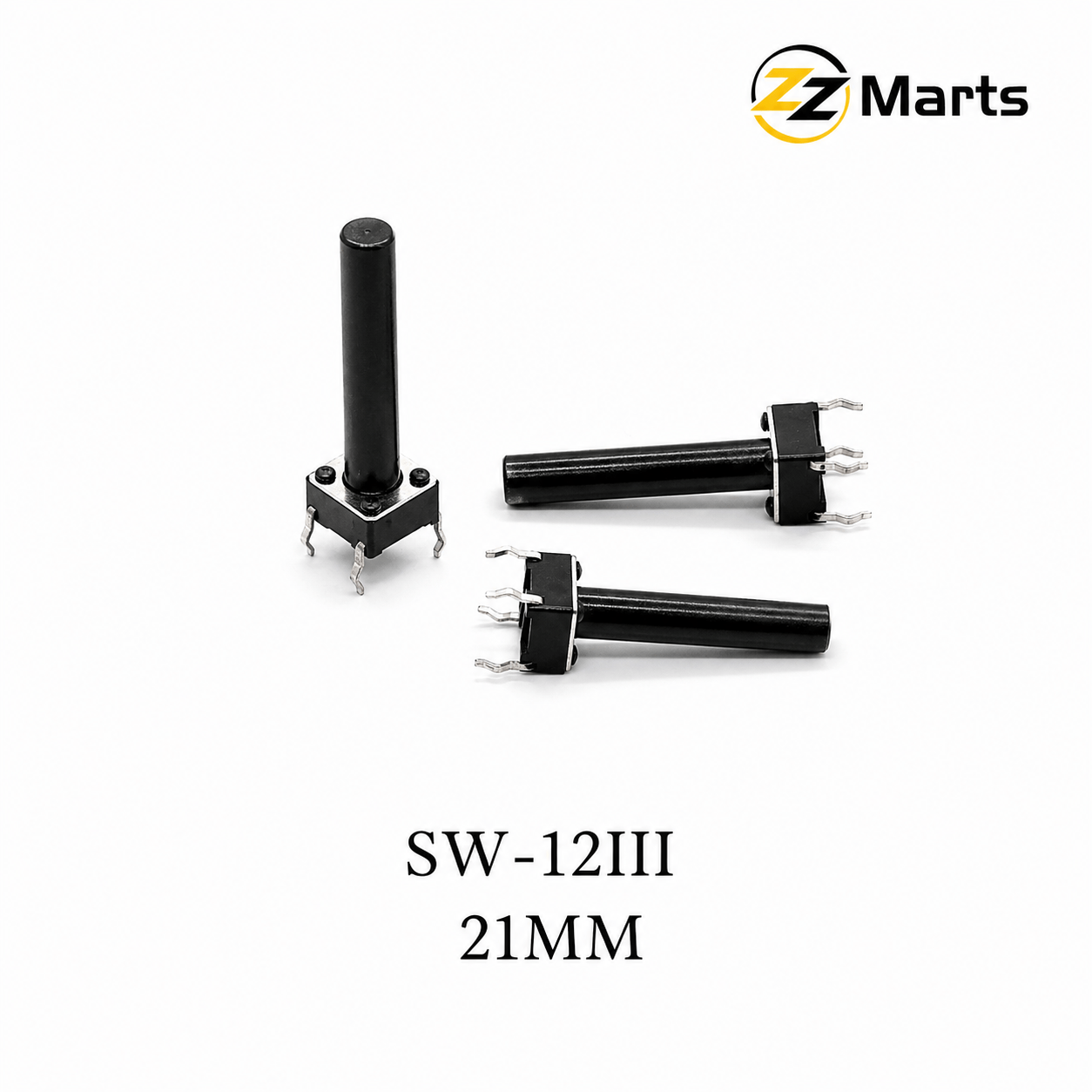 Tactile Push Button Switch 21mm Long Shaft (SW-12III) – Extra Long Stem Momentary Switch