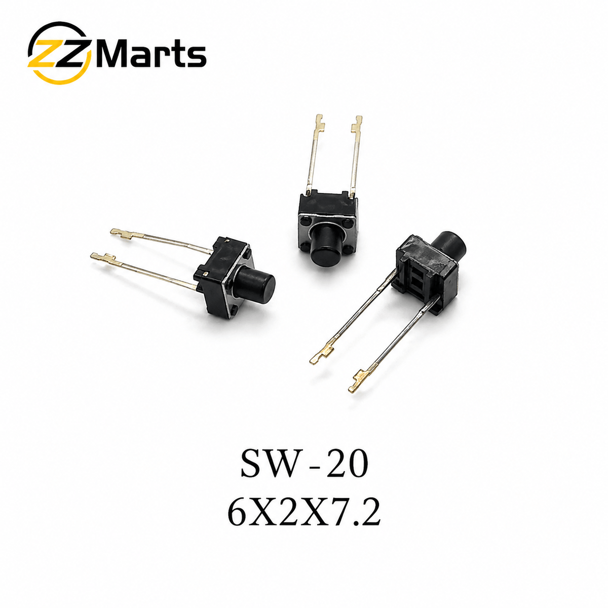Long Plunger Tactile Switch 6×2×7.2mm (SW-20) – Extended Height Push Button