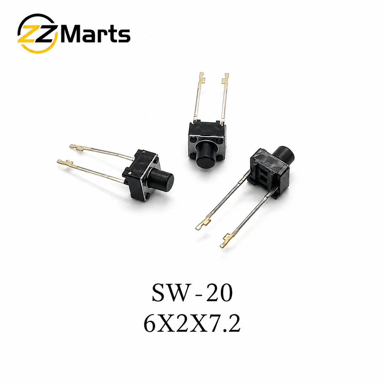 Long Plunger Tactile Switch 6×2×7.2mm (SW-20) – Extended Height Push Button