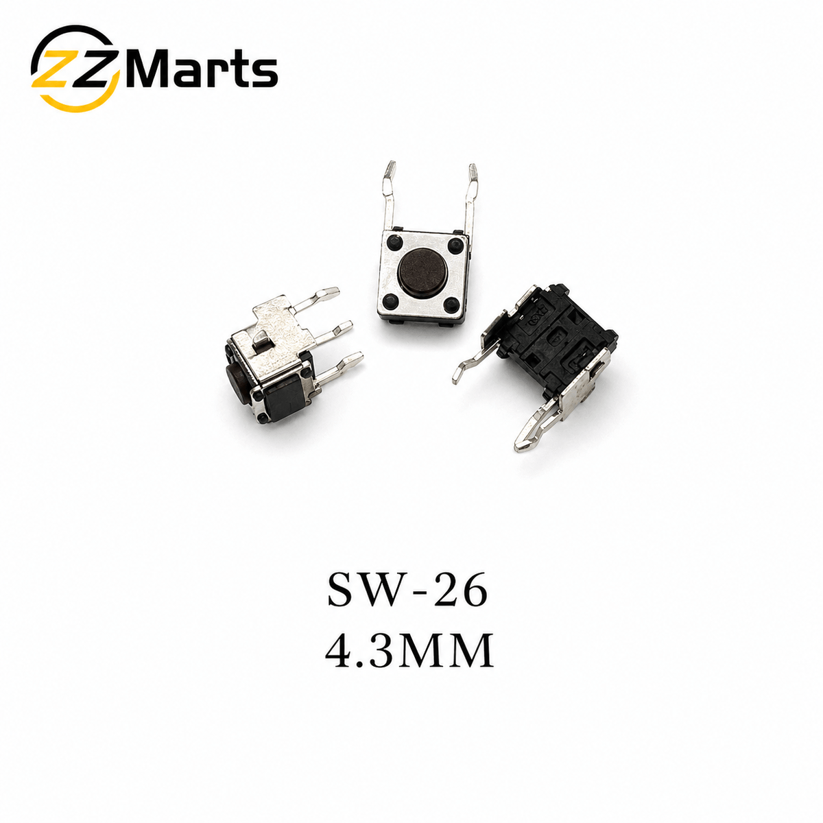 Mini Tactile Switch 4.3mm (SW-26) – Compact SMD Push Button
