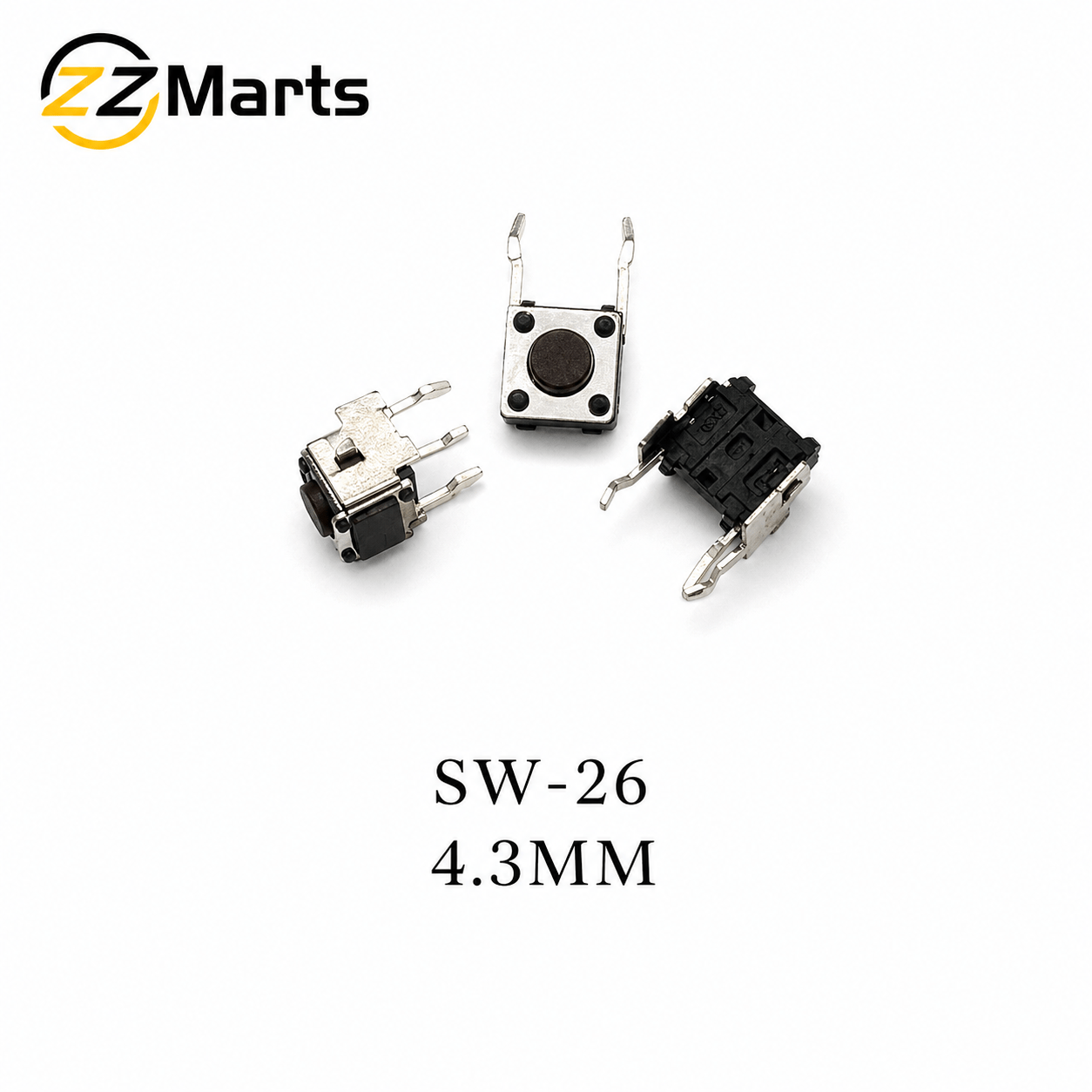 Mini Tactile Switch 4.3mm (SW-26) – Compact SMD Push Button