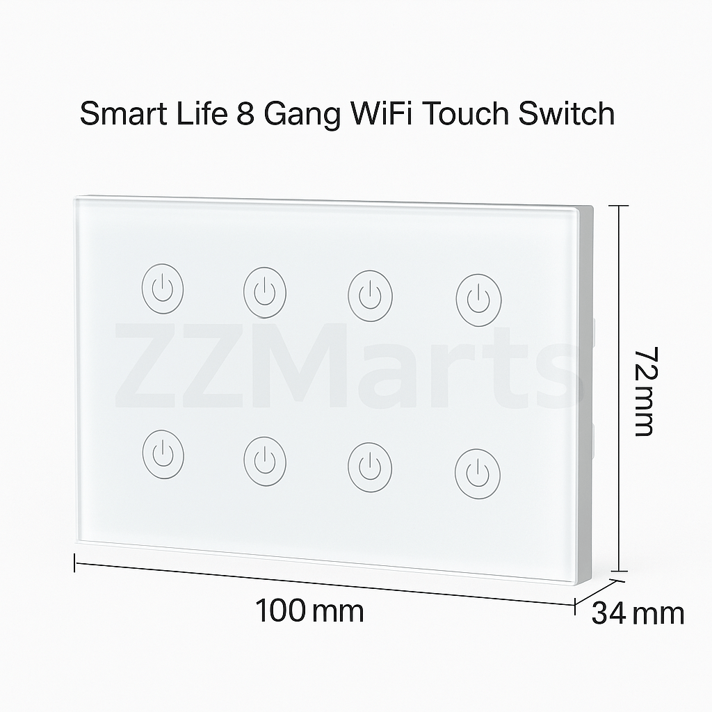 Smart Life 8 Gang WiFi Wall Switch