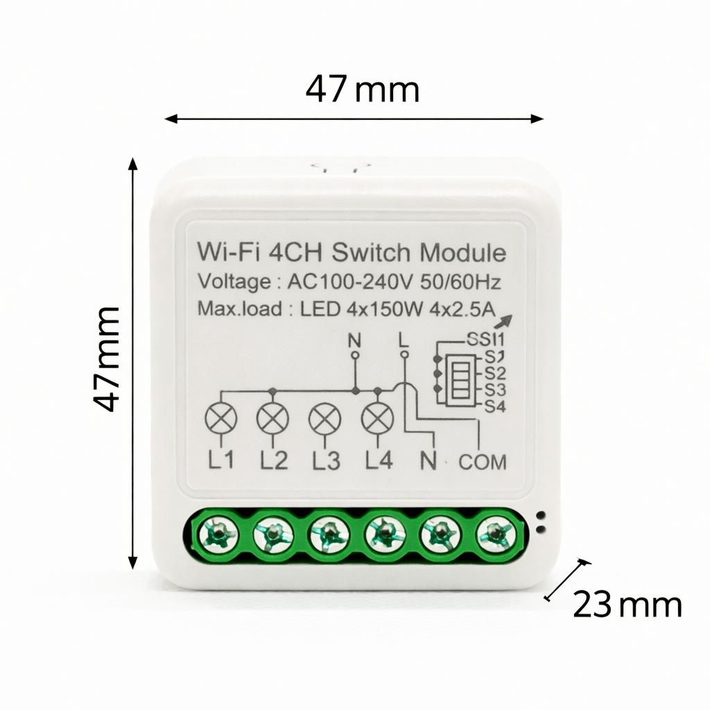 Mini Smart WiFi Switch 4CH | Smart Life Tuya Compatible