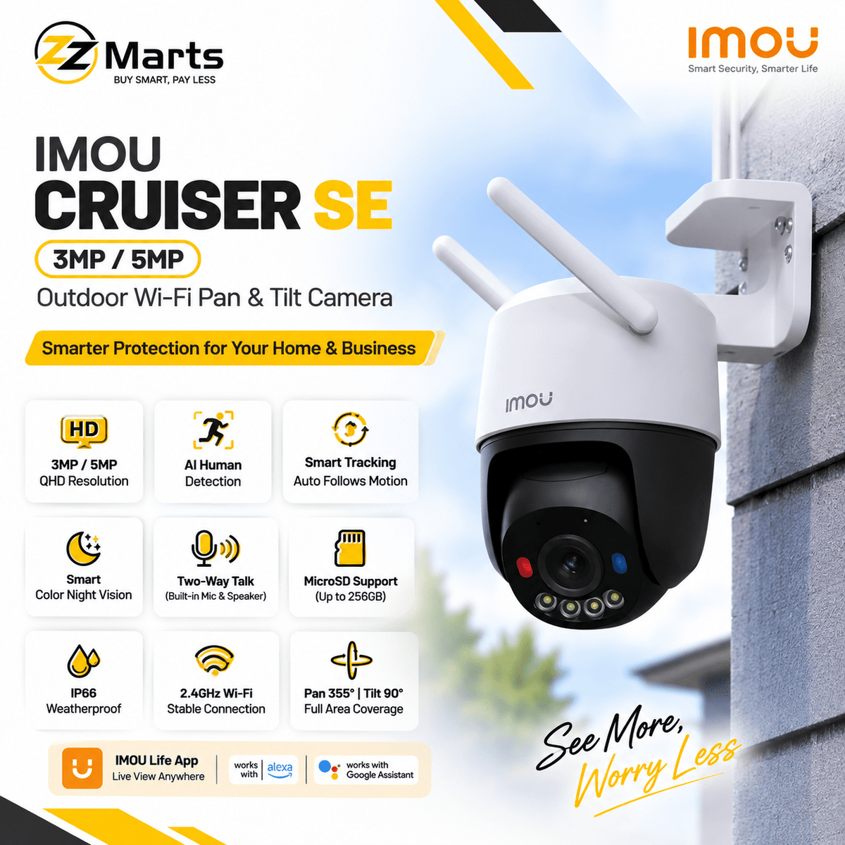 Imou SE 3MP WiFi PTZ Camera | ZZ Marts