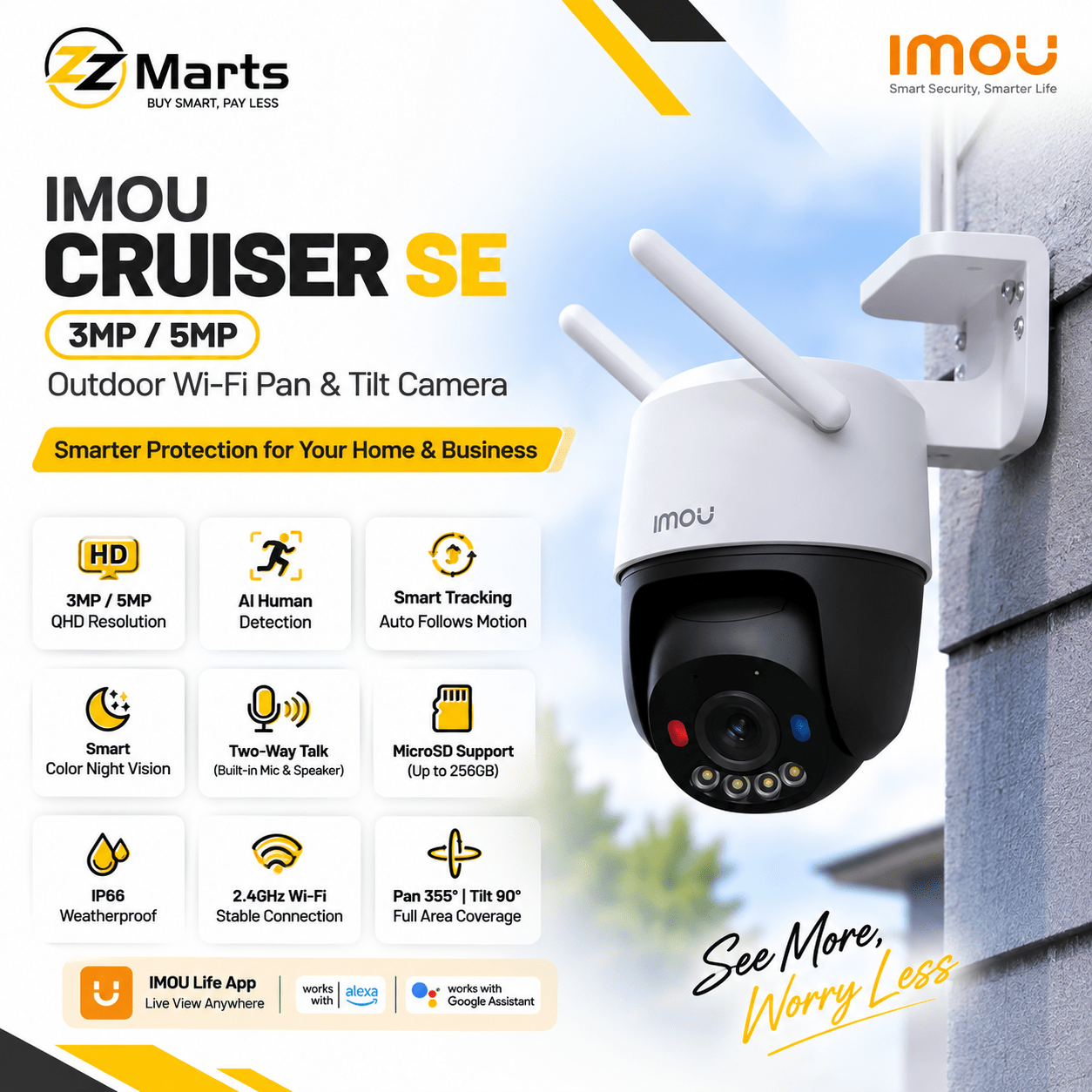 Imou SE 3MP WiFi PTZ Camera | ZZ Marts