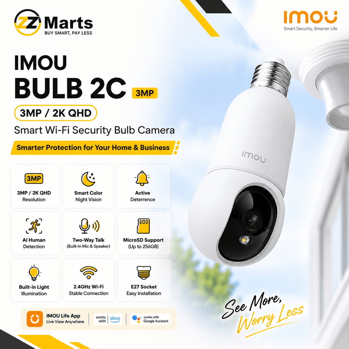 Imou Bulb 2C 3MP Camera | ZZ Marts