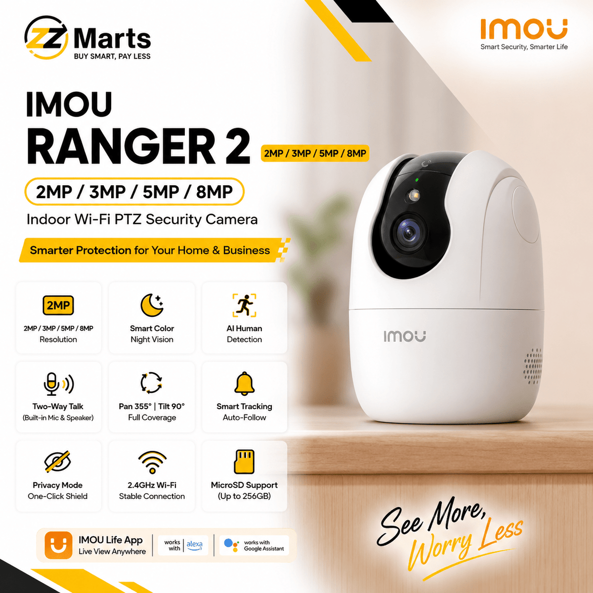 Imou Ranger 2 Indoor PTZ Camera | ZZ Marts
