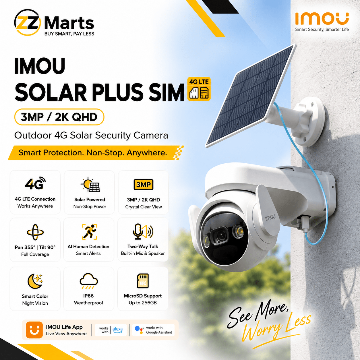 Imou Solar Plus SIM 3MP Camera | ZZ Marts