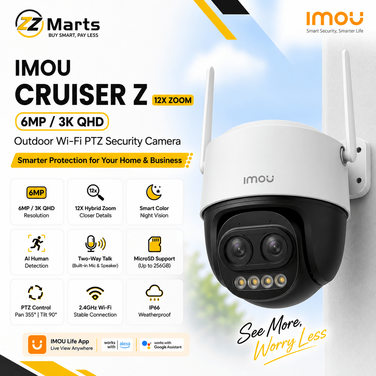 Imou Cruiser Z 12X ZOOM 6MP Camera | ZZ Marts