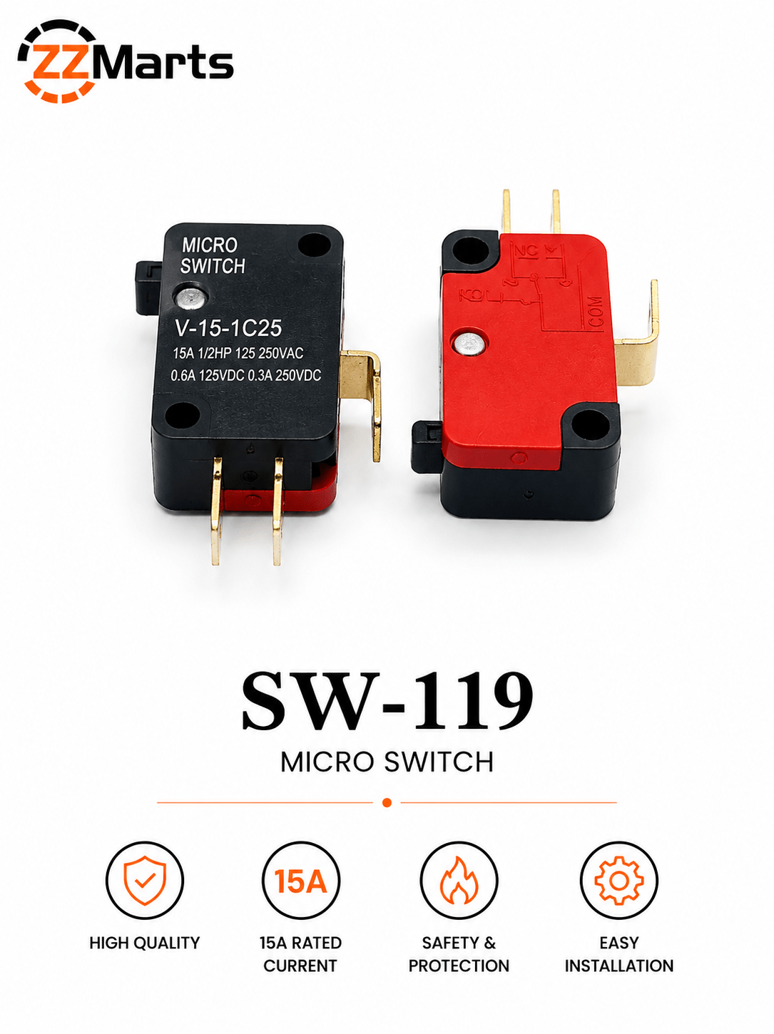 SW-119 Micro Switch (15A Rated)