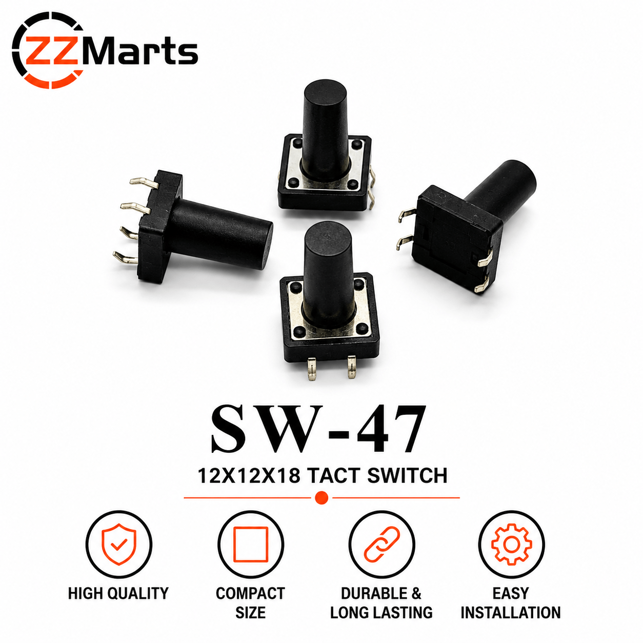 SW-47 Tact Switch (12×12×18mm)