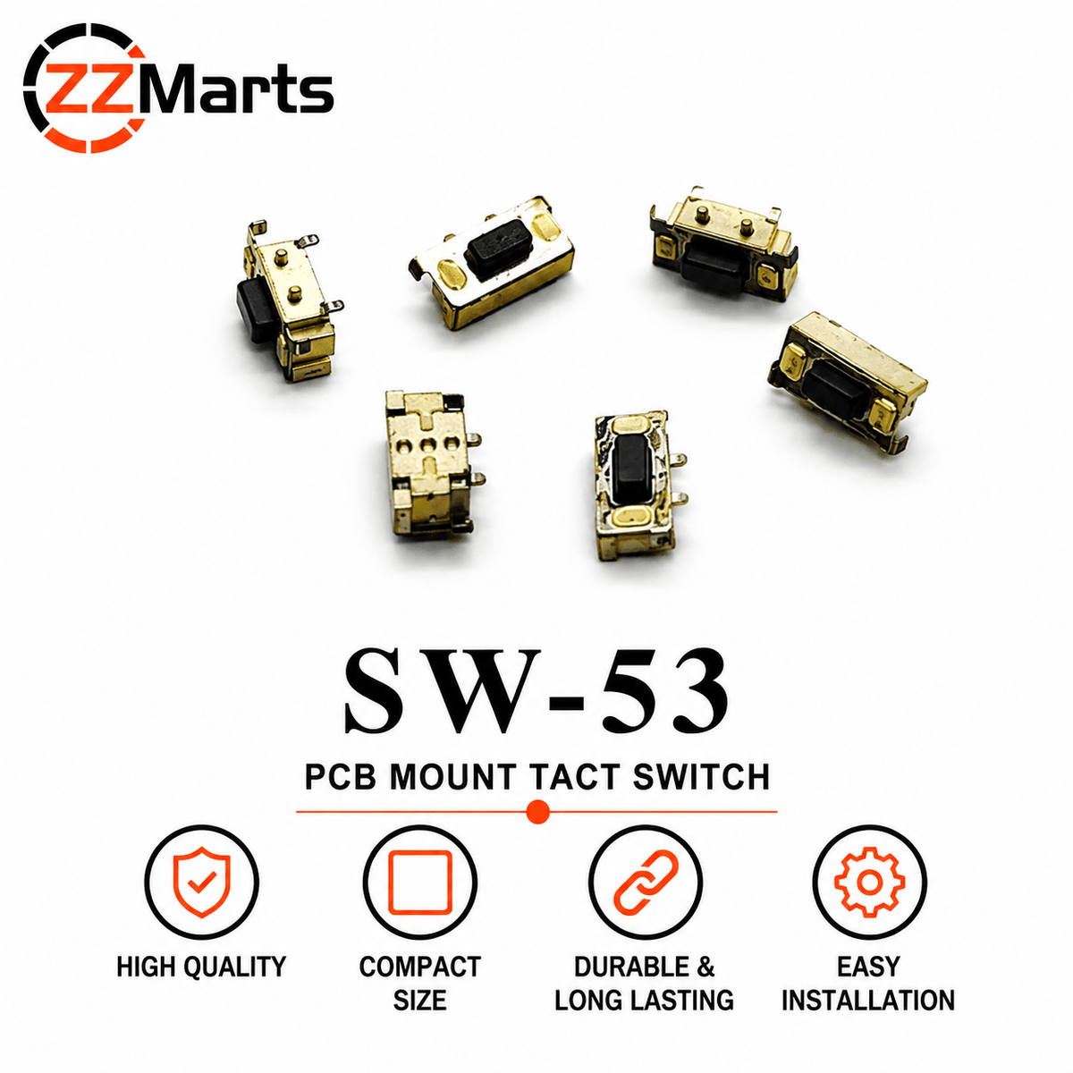 SW-53 PCB Mount Tact Switch Micro Touch Button