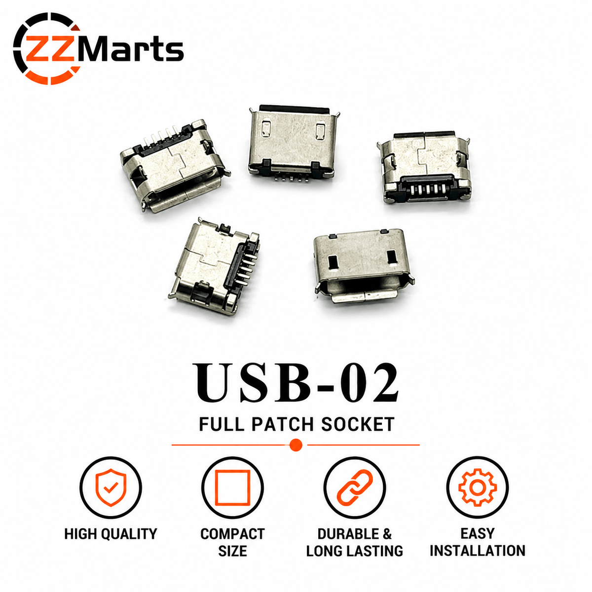 USB Full Patch Socket Connector (USB-02)