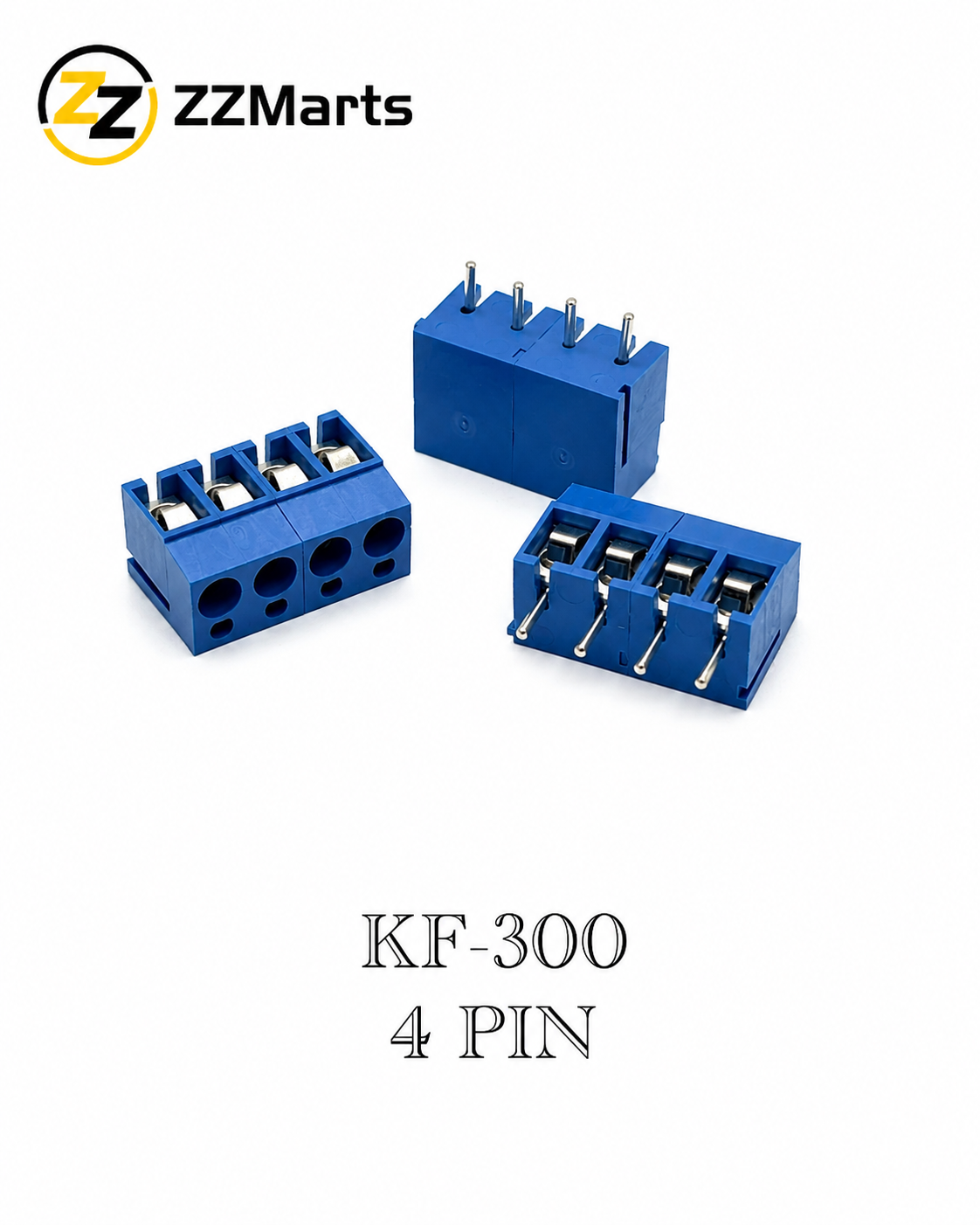 KF-300 PCB Screw Terminal Block – 5mm Pitch (2/3/4 Pin)