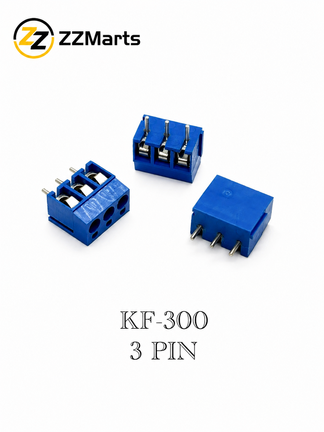 KF-300 PCB Screw Terminal Block – 5mm Pitch (2/3/4 Pin)