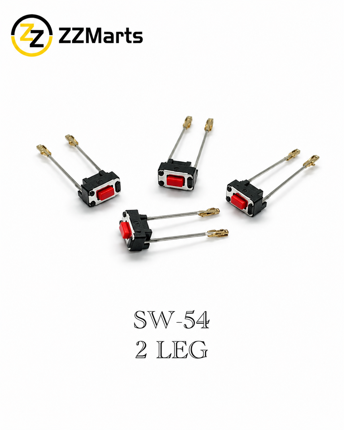 SW-54 Tact Switch – 2-Leg Long Terminal (Pack of 20)