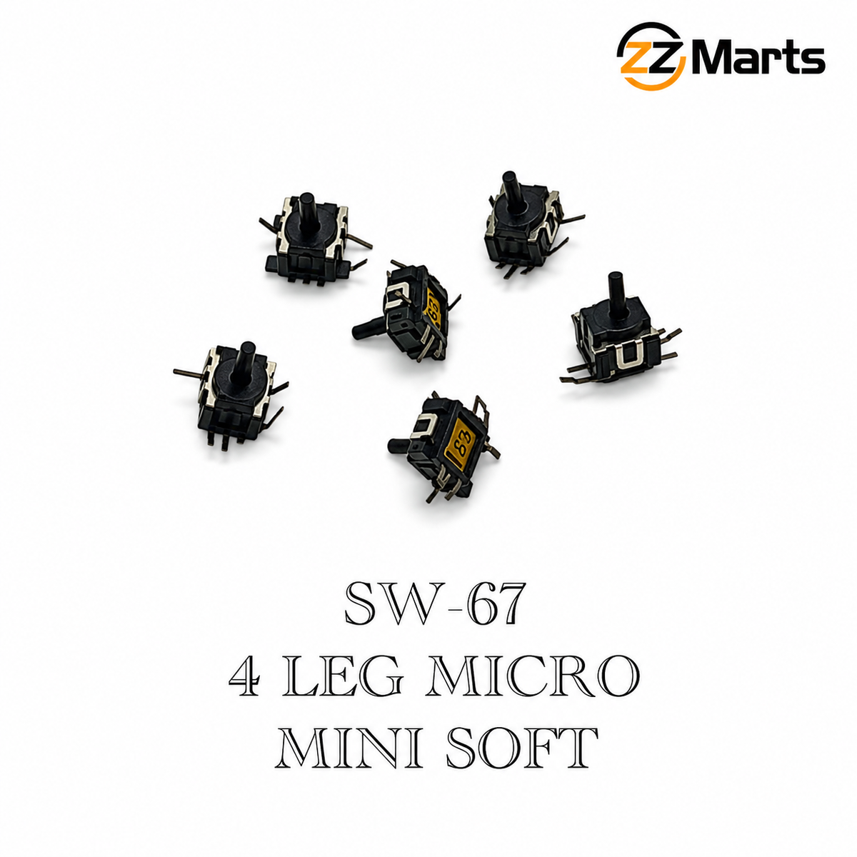 SW-67 4-Leg Micro Mini Soft Tact Switch (Pack of 20)