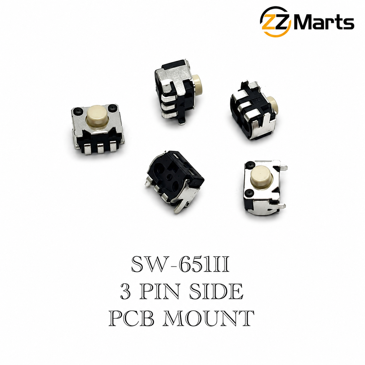 SW-651II 3-Pin Side PCB Mount Tact Switch (Pack of 10)