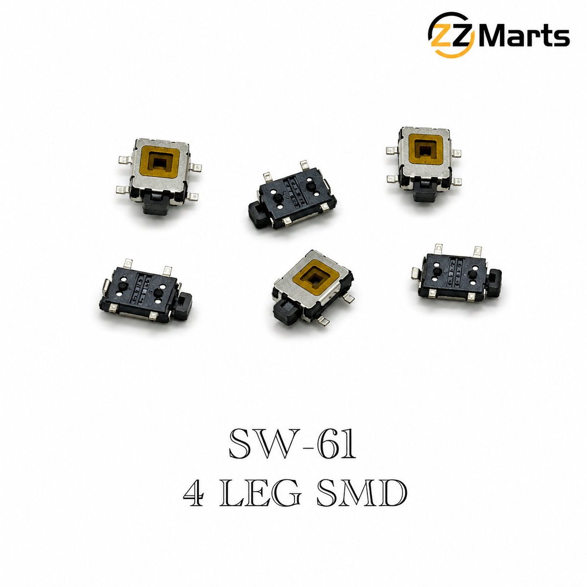 SW-61 4-Leg SMD Tact Switch (Pack of 10)