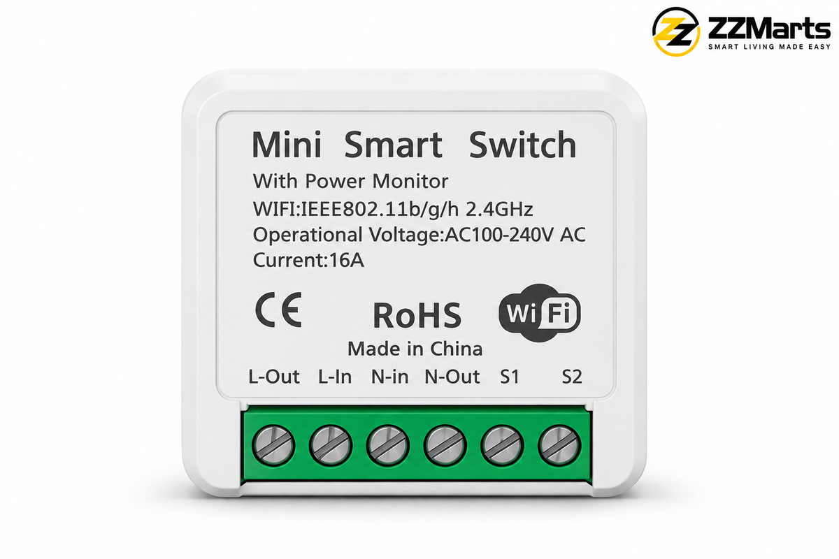 WiFi Smart Switch 1CH with Power Monitoring – Tuya / Smart Life
