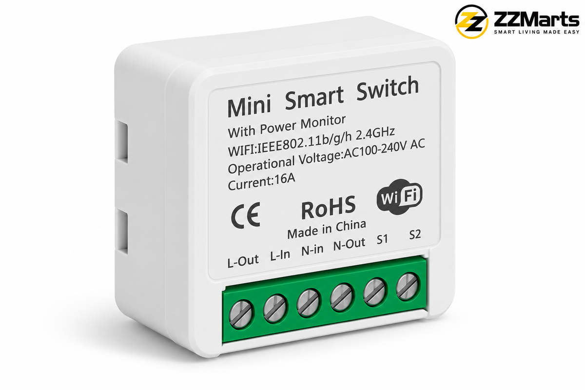 WiFi Smart Switch 1CH with Power Monitoring – Tuya / Smart Life