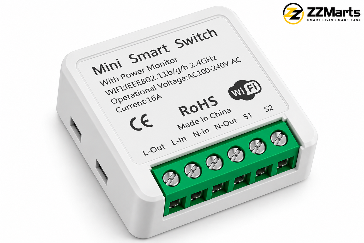 WiFi Smart Switch 1CH with Power Monitoring – Tuya / Smart Life