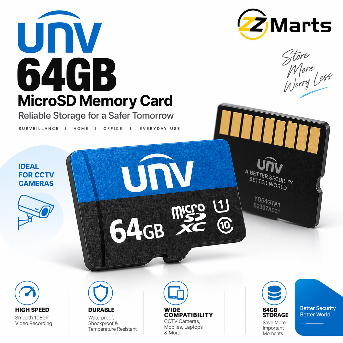 64GB microSD Card – Class 10 U1 microSDXC