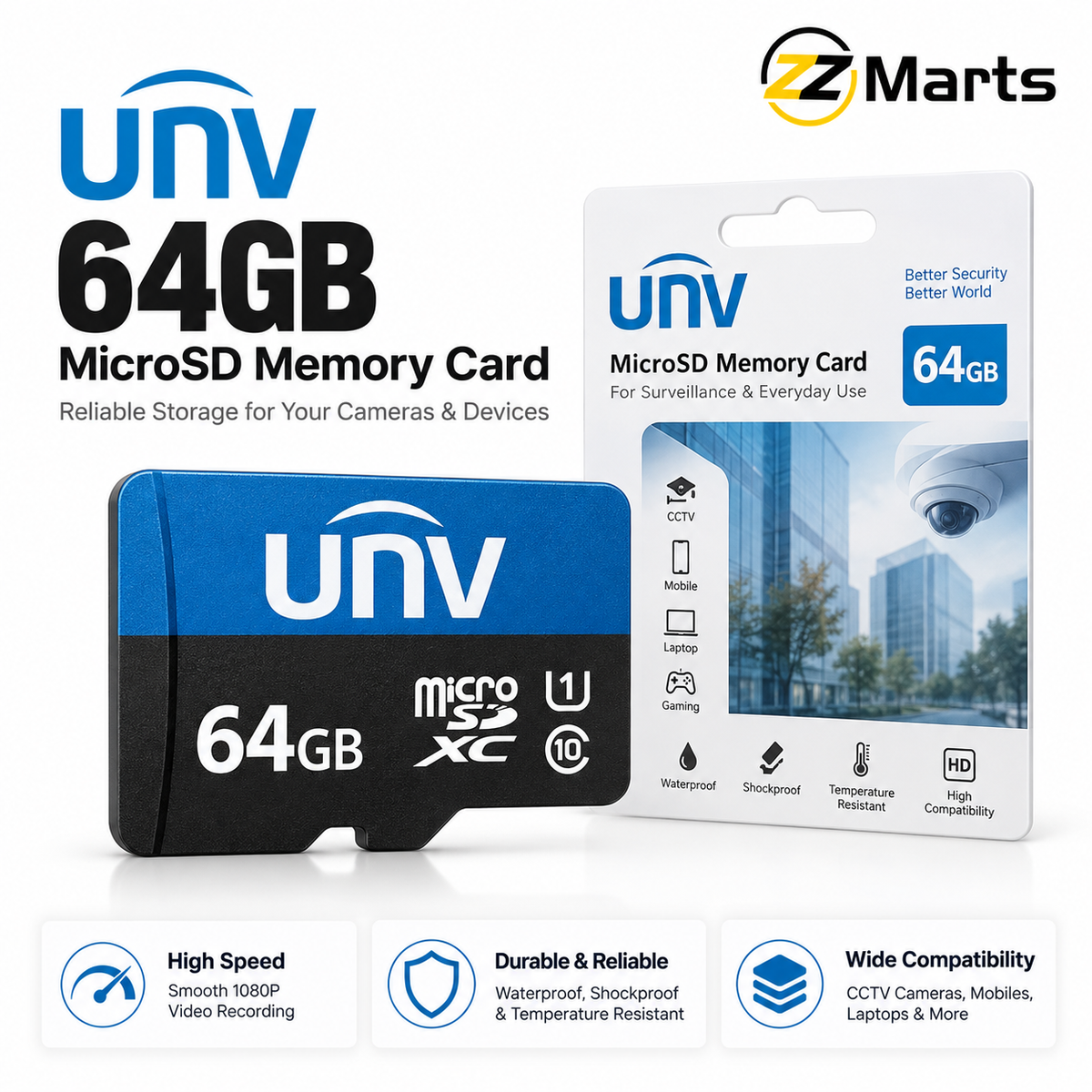 64GB microSD Card – Class 10 U1 microSDXC