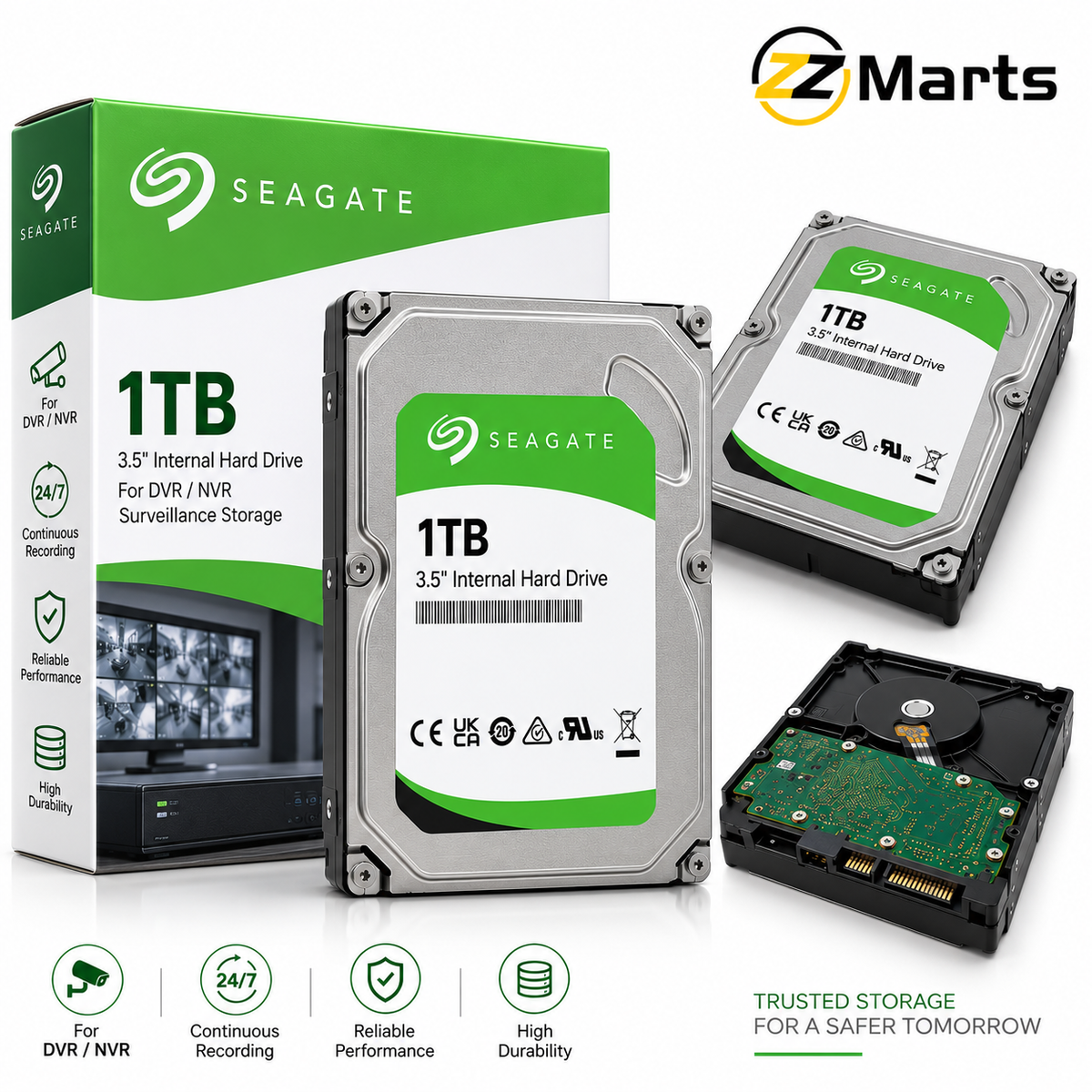 1TB Surveillance Hard Drive – 3.5" SATA CCTV DVR/NVR HDD