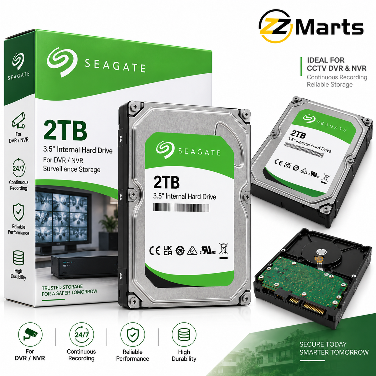 2TB Surveillance Hard Drive – 3.5" SATA CCTV DVR/NVR HDD