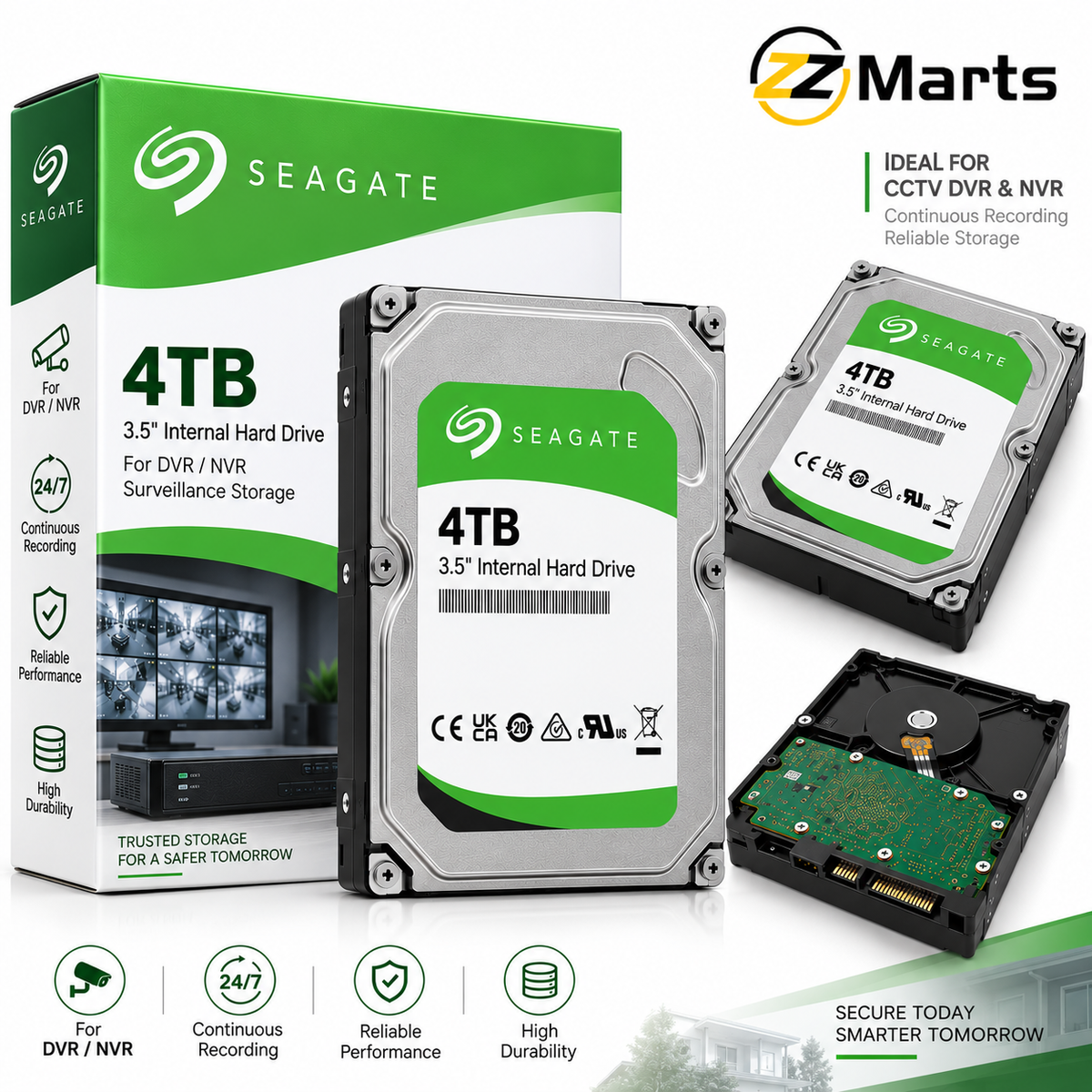 4TB Surveillance Hard Drive – 3.5" SATA CCTV DVR/NVR HDD