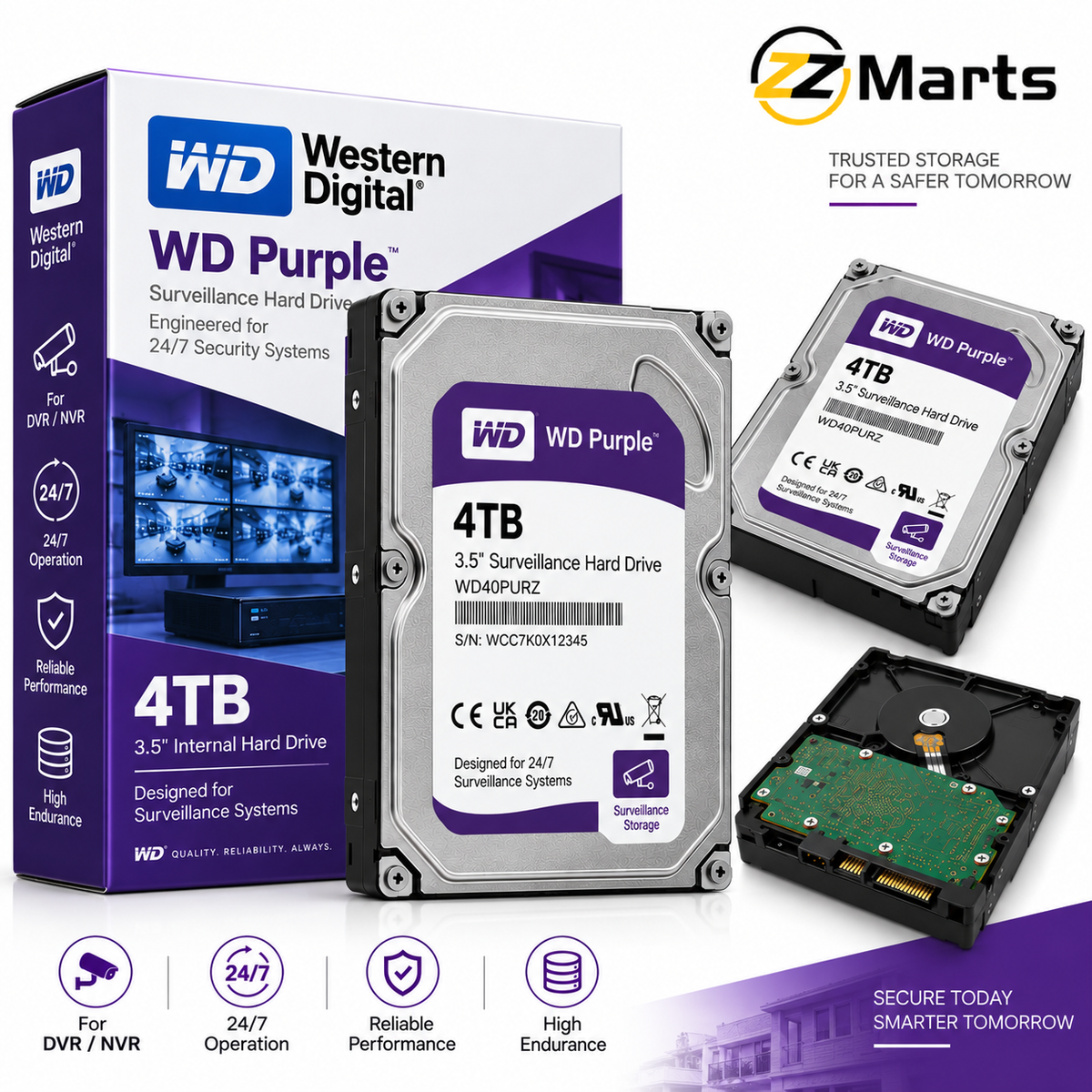 4TB Surveillance Hard Drive – 3.5" SATA CCTV DVR/NVR HDD