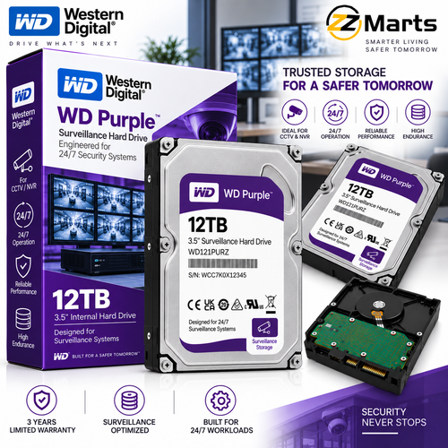 12TB Hard Drive for DVR / NVR / XVR – 3.5″ SATA