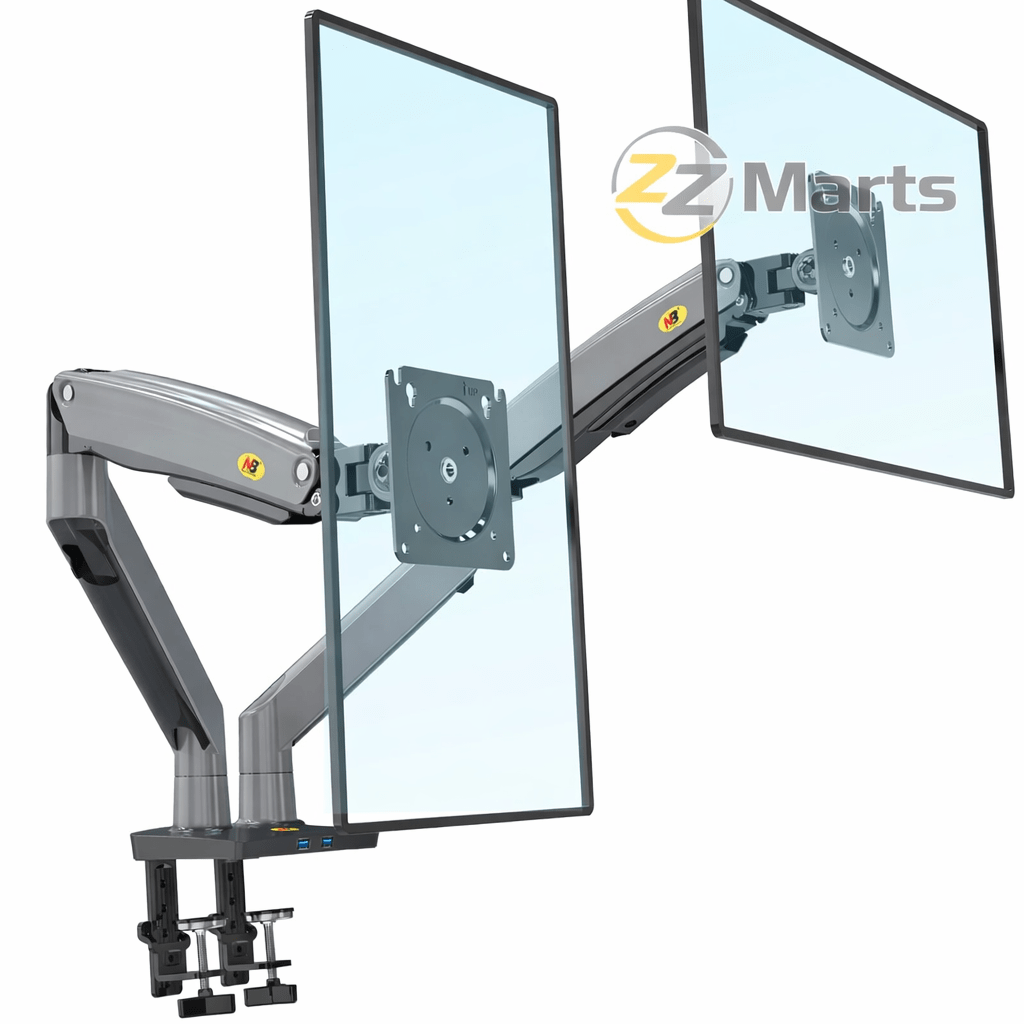 North Bayou F160 / D5C Dual Monitor Arm – Gas Spring Desk Mount With Laptop Tray