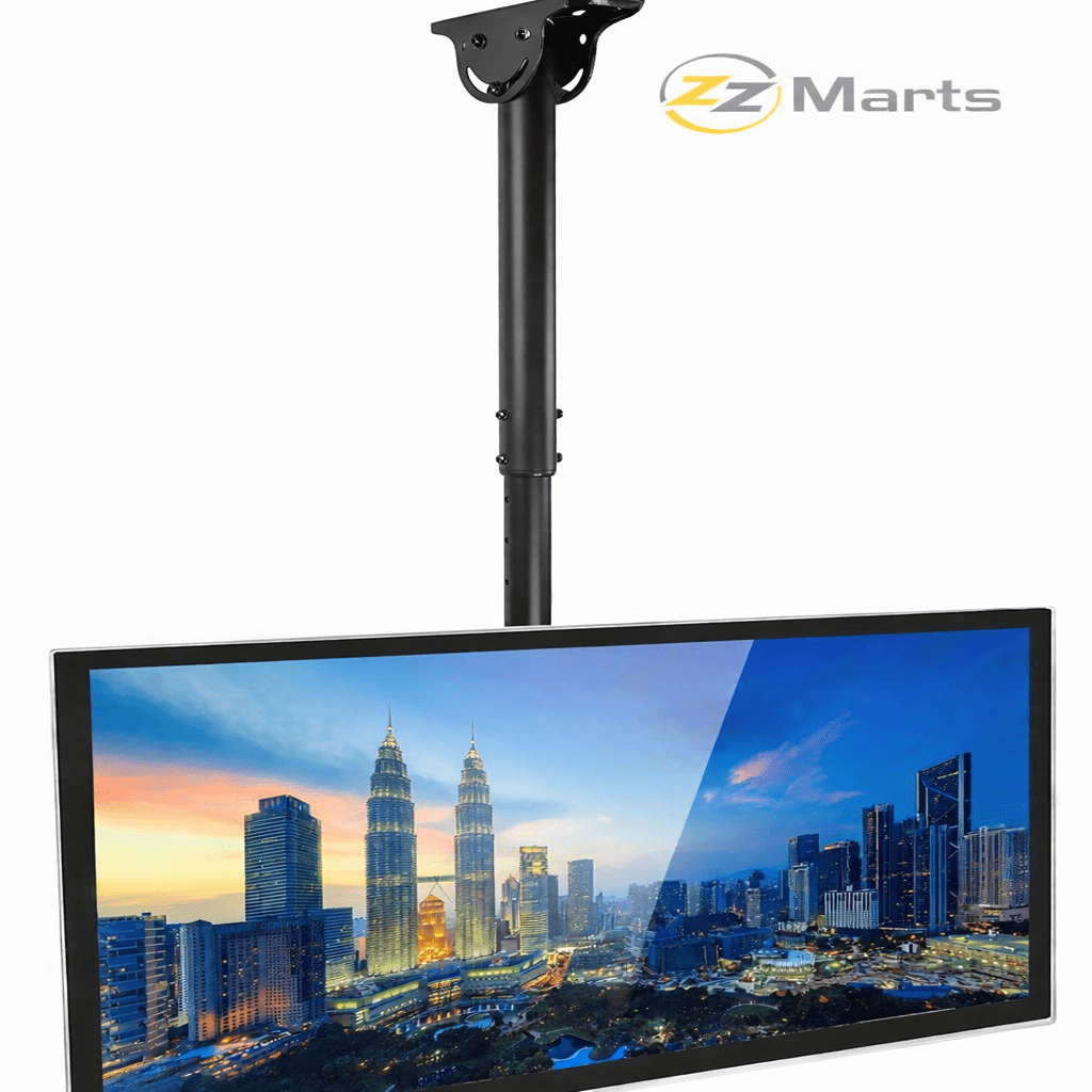 Ceiling Mount TV Stand 32″–75″ – Extra Heavy Duty Hanging Mount