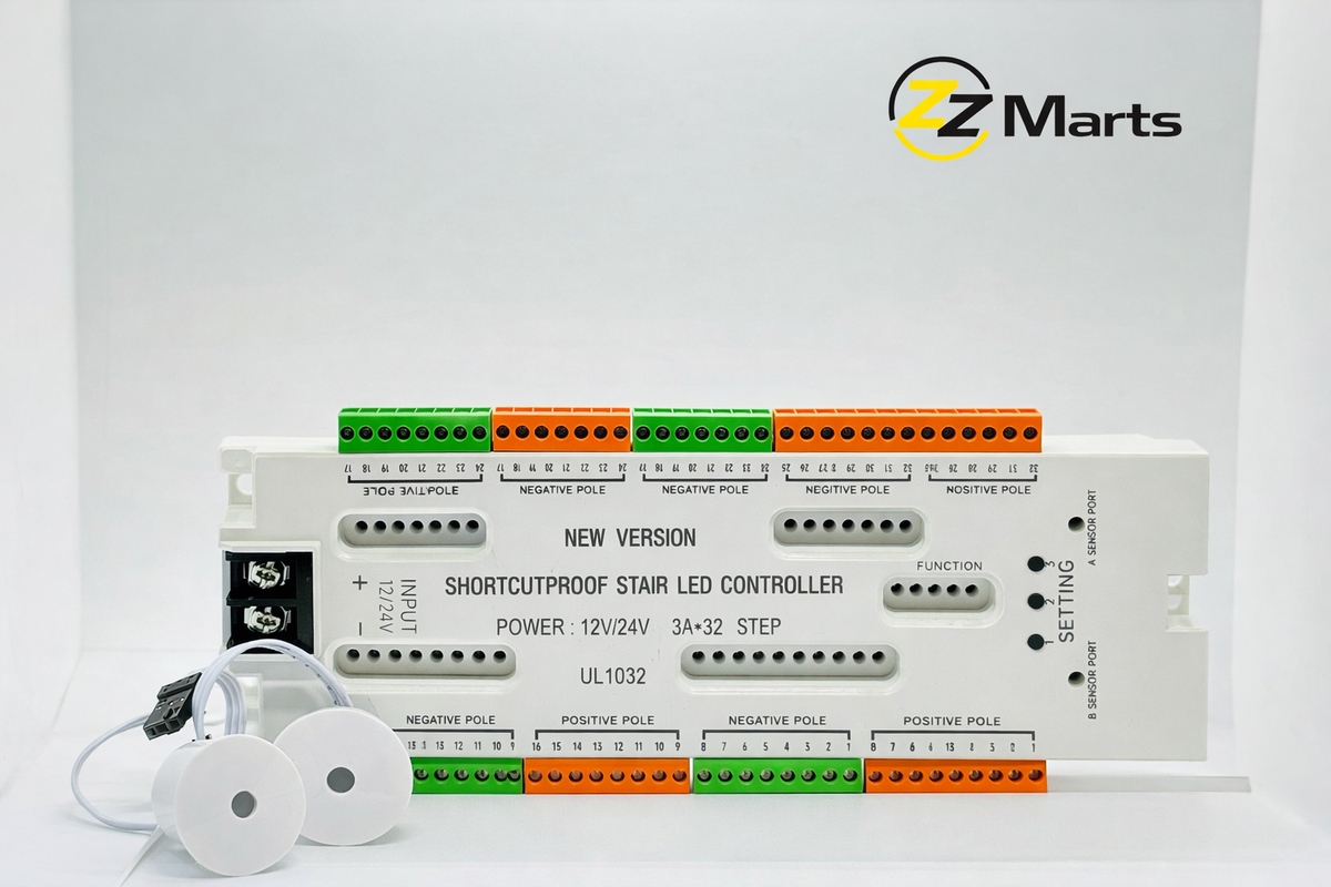 Smart Stair LED Light Controller – 32 Step Sequential Lighting (12V / 24V)
